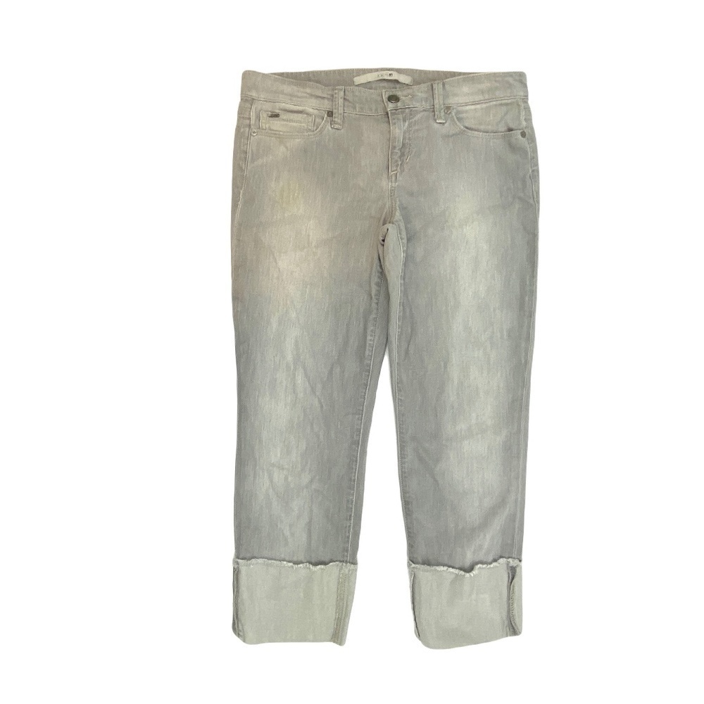 Joe's Chloe Cuffed Crop Jeans Womens 28 Gray Denim Low Rise Raw Hem